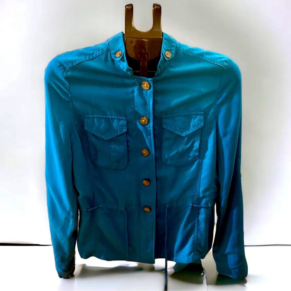 White House Black Market Jacket Women’s Shirt Size 2 Blue Top